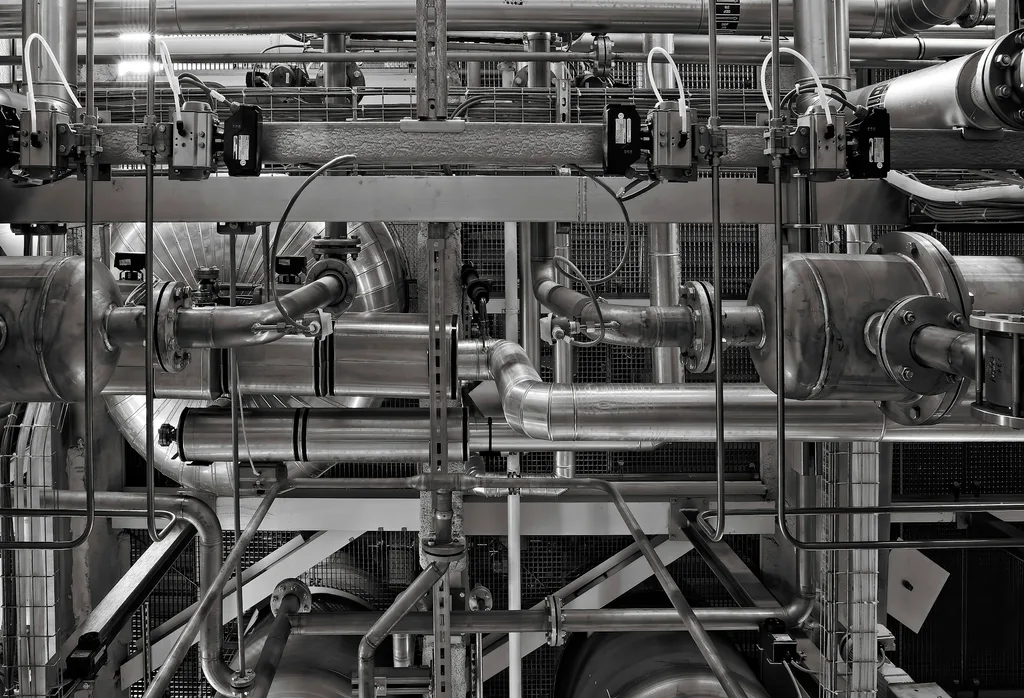 Mechanical plant room pipework and building systems